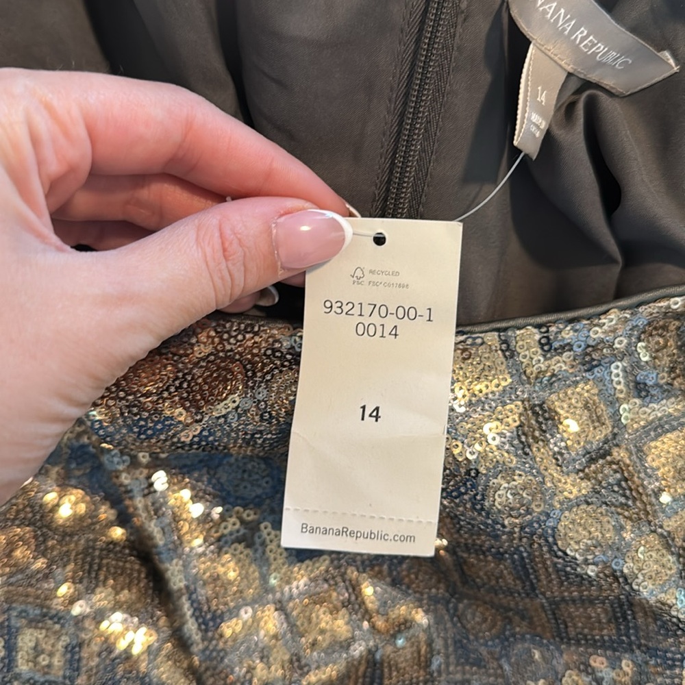 Banana republic nwt sequin copper and grey dress - Picture 4 of 5